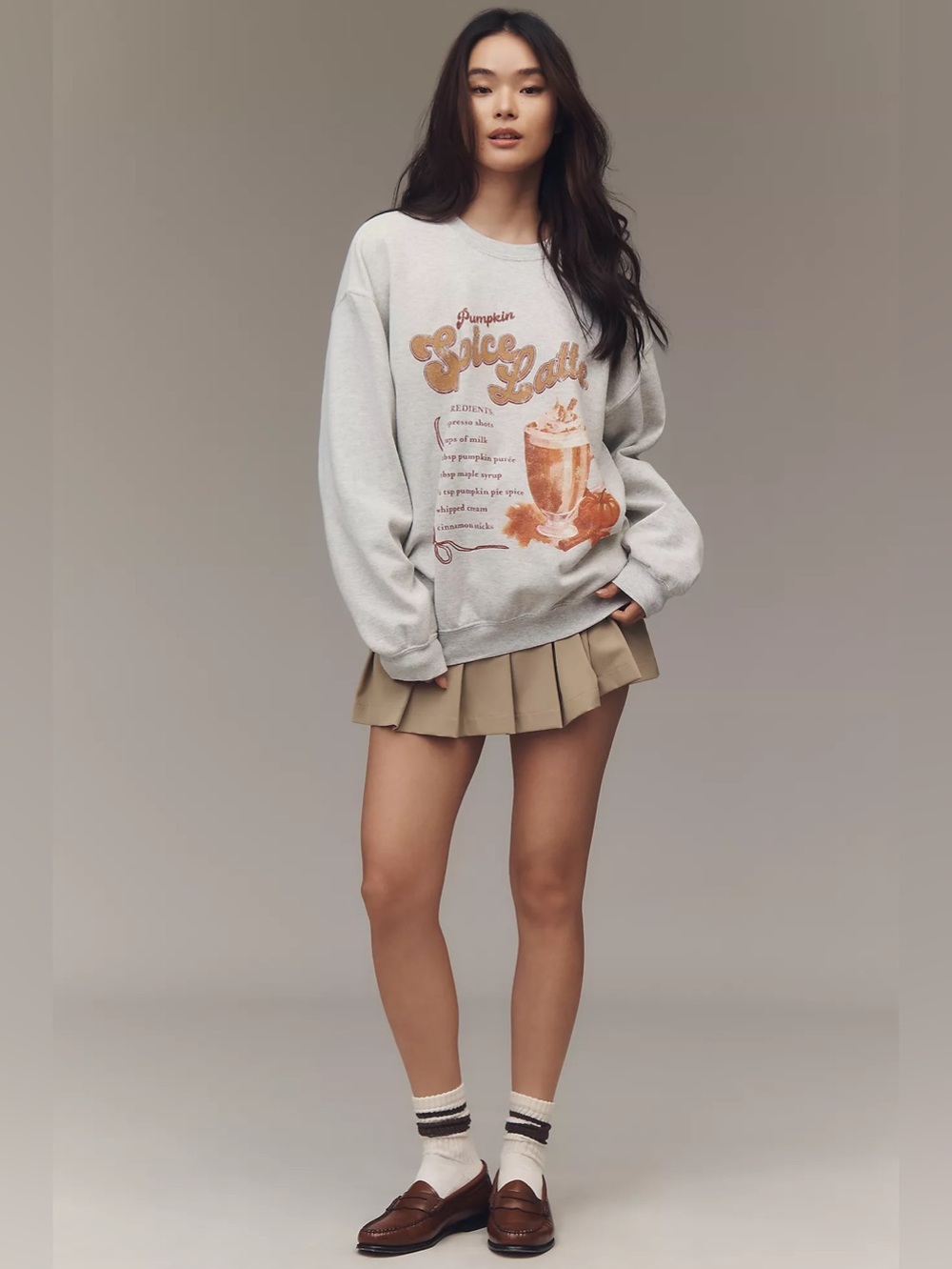 NWT Size S - Anthropologie Pumpkin Spice Latte Graphic Sweatshirt (NWT US$88)